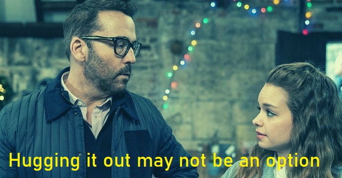Photo of Piven and Barrett with the caption 'Hugging it out may not be an option'